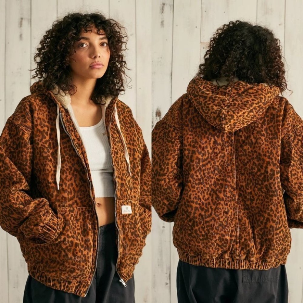 Urban Outfitters BDG Corduroy Leopard Skate Jacket
